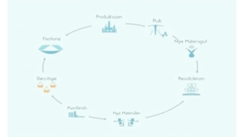 Diagram som illustrerer sirkulær økonomi: Design, Produksjon, Bruk, Retur, Resirkulering.