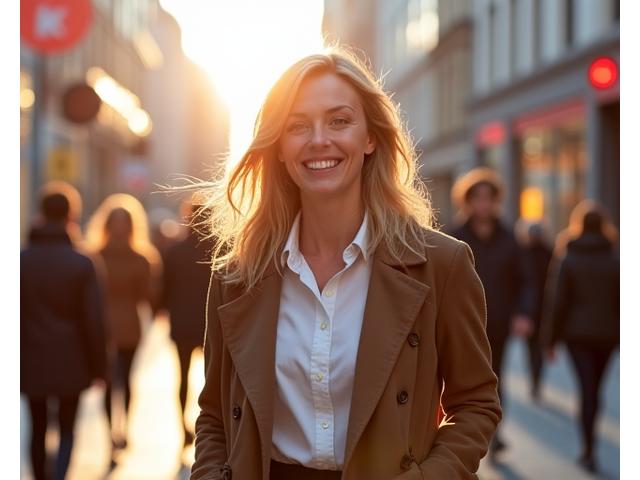 Portrett av Ida Pettersen, markedsdirektør, fotografert i en dynamisk, urban setting i Oslo.